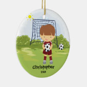 かわいいサッカー選手 スポーツ クリスマス オーナメント (右)