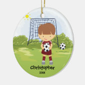 かわいいサッカー選手 スポーツ クリスマス オーナメント (左)