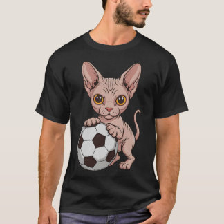 かわいいサッカー スフィンクス ただの猫好き女子 バル Tシャツ