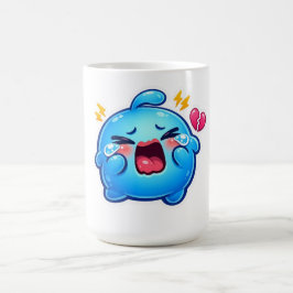 かわいいサッドブルースライム 壊れたハートで泣いているキュートなスライム コーヒーマグカップ