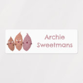 かわいいサツマイモの漫画パーソナライズされた ラベル (デザイン1)