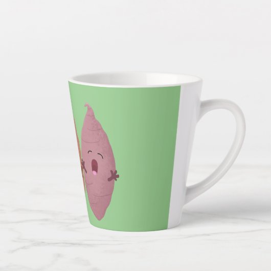 かわいいサツマイモの漫画野菜 カフェラテマグ (右)