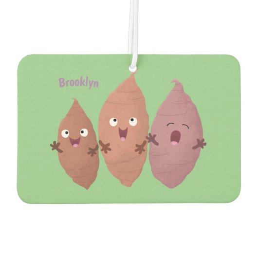 かわいいサツマイモの漫画野菜 カーエアーフレッシュナー (裏面)