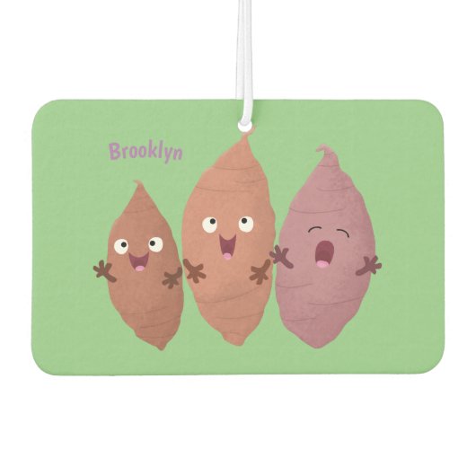 かわいいサツマイモの漫画野菜 カーエアーフレッシュナー (正面)