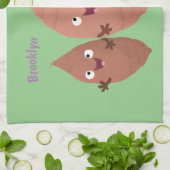 かわいいサツマイモの漫画野菜 キッチンタオル (折り畳み)