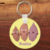 かわいいサツマイモの漫画野菜 キーホルダー (正面)