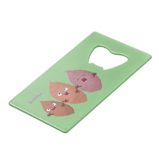 かわいいサツマイモの漫画野菜 クレジットカード栓抜き (正面アングル)