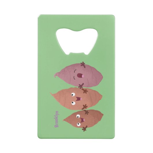 かわいいサツマイモの漫画野菜 クレジットカード栓抜き (裏面)