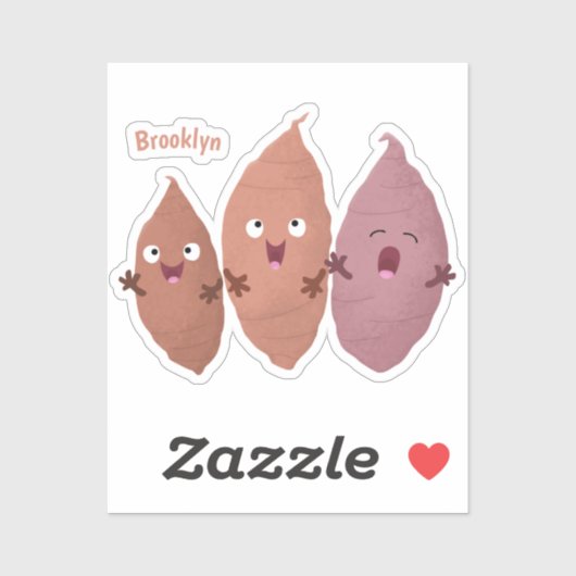 かわいいサツマイモの漫画野菜 シール (シート)