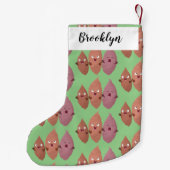 かわいいサツマイモの漫画野菜 スモールクリスマスストッキング (裏面)