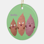 かわいいサツマイモの漫画野菜 セラミックオーナメント (左)