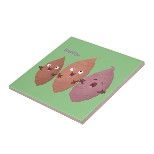 かわいいサツマイモの漫画野菜 タイル (側面)