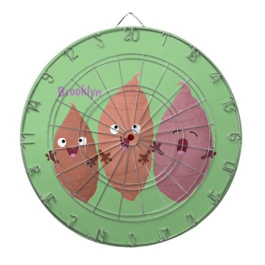 かわいいサツマイモの漫画野菜 ダーツボード (正面)