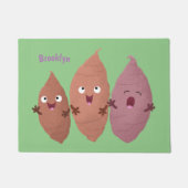 かわいいサツマイモの漫画野菜 ドアマット (正面)