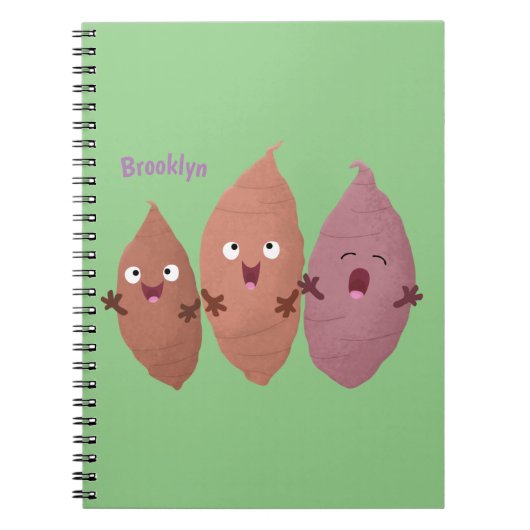 かわいいサツマイモの漫画野菜 ノートブック (正面)