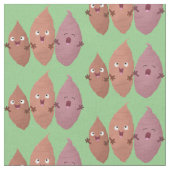 かわいいサツマイモの漫画野菜 ファブリック (クローズアップ)