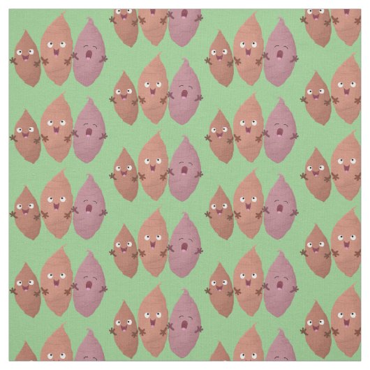 かわいいサツマイモの漫画野菜 ファブリック (見本)