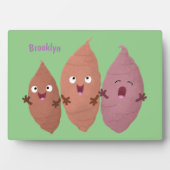 かわいいサツマイモの漫画野菜 フォトプラーク (正面)