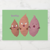 かわいいサツマイモの漫画野菜 フードラベル (シングルラベル)