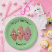 かわいいサツマイモの漫画野菜 ペーパープレート (パーティー)