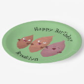 かわいいサツマイモの漫画野菜 ペーパープレート (アングル)