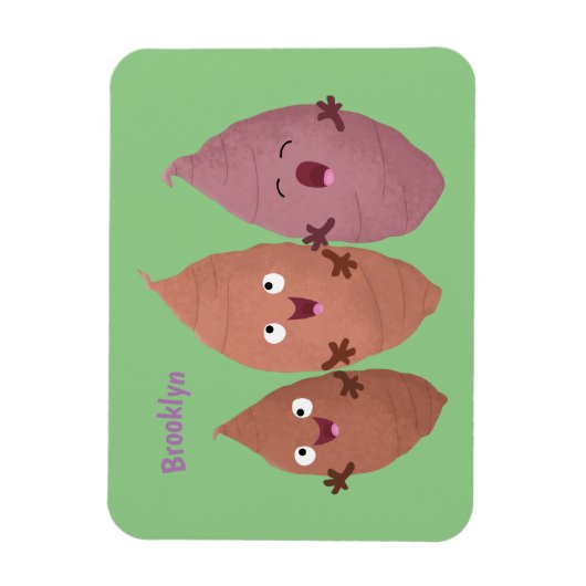 かわいいサツマイモの漫画野菜 マグネット (縦)