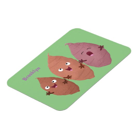 かわいいサツマイモの漫画野菜 マグネット (左側)