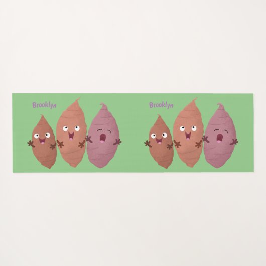 かわいいサツマイモの漫画野菜 ヨガマット (裏面(横))