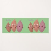 かわいいサツマイモの漫画野菜 ヨガマット (正面(横))