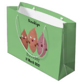 かわいいサツマイモの漫画野菜 ラージペーパーバッグ (裏面アングル)