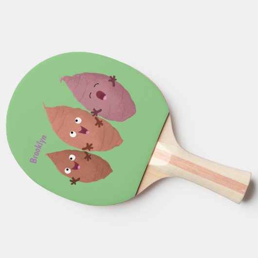 かわいいサツマイモの漫画野菜 卓球ラケット (横)