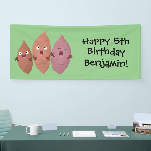 かわいいサツマイモの漫画野菜 横断幕 (トレードショー)