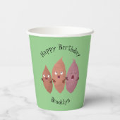 かわいいサツマイモの漫画野菜 紙コップ (裏面)