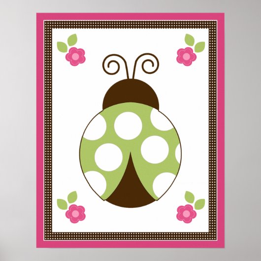 かわいいサナギと花のベビーアートポスター ポスター (正面)