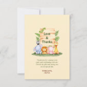 かわいいサバンナの動物の子供の誕生日 サンキューカード (正面)