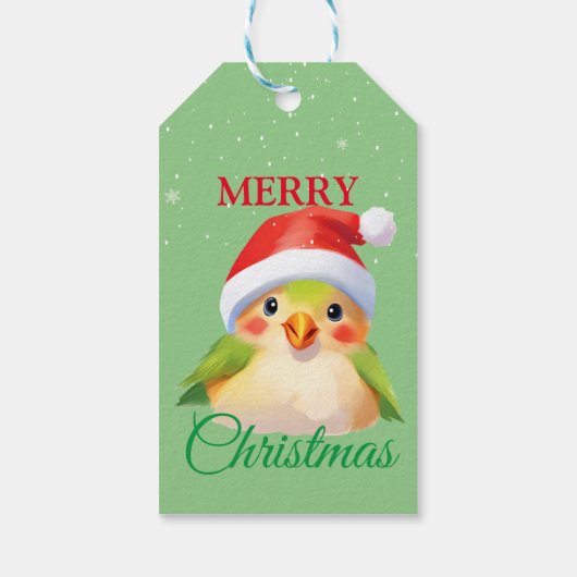 かわいいサファリのアニマルバードサンタクリスマスコスチューム ギフトタグ (裏面)