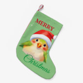かわいいサファリのアニマルバードサンタクリスマスコスチューム スモールクリスマスストッキング (正面 (吊り時))