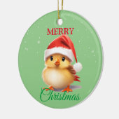 かわいいサファリのアニマルバードサンタクリスマスコスチューム セラミックオーナメント (左)