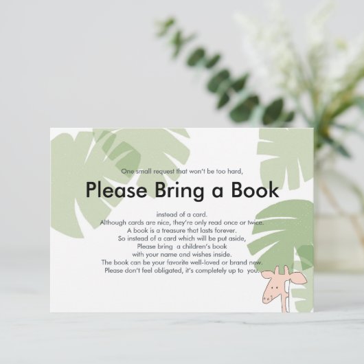 かわいいサファリのキリン挿入カードを持ち込む エンクロージャーカード (スタンド正面)