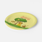 かわいいサファリのジャングル動物のカスタムなベビーシャワー ペーパープレート (アングル)