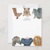 かわいいサファリの動物たちがノートカード ノートカード (正面)