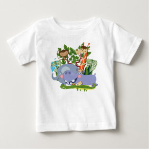 かわいいサファリの動物たち ベビーTシャツ