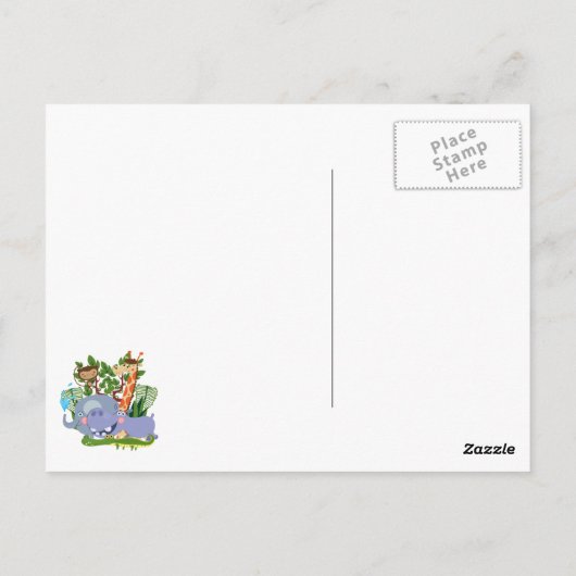 かわいいサファリの動物たち ポストカード (裏面)