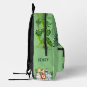 かわいいサファリの動物と葉名前をカスタムする プリントバックパック (左)