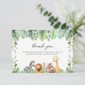 かわいいサファリの動物のサンキューカード サンキューカード (スタンド正面)