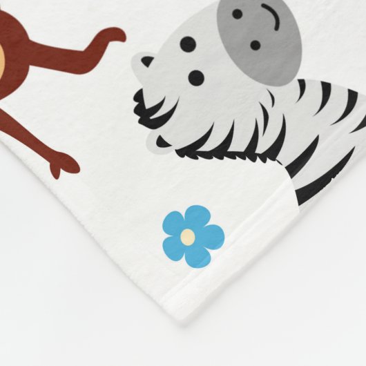 かわいいサファリの動物の子供部屋パターン フリースブランケット (角)