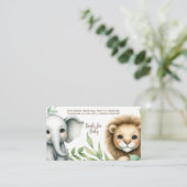 かわいいサファリの動物の本ベビー エンクロージャーカード (スタンド正面)