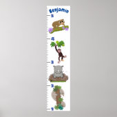 かわいいサファリの動物の漫画の成長チャート ポスター (正面)