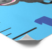 かわいいサファリの動物の漫画の成長チャート ポスター (角)