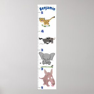 かわいいサファリの動物の漫画ポスター ポスター